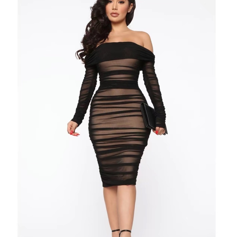 Elegant Black Off-Shoulder Dress